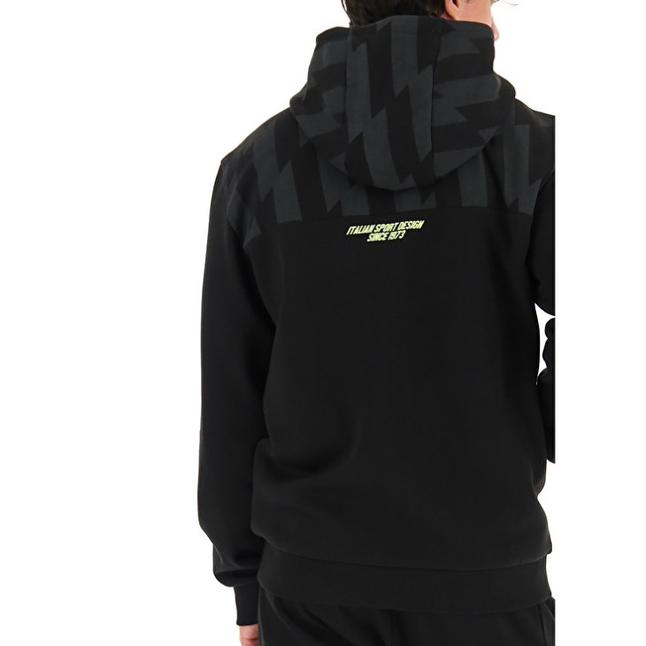 Sudadera con Capucha Lotto Logo VI Zip FZ HD FL Hombre Negras | ZT238183W7