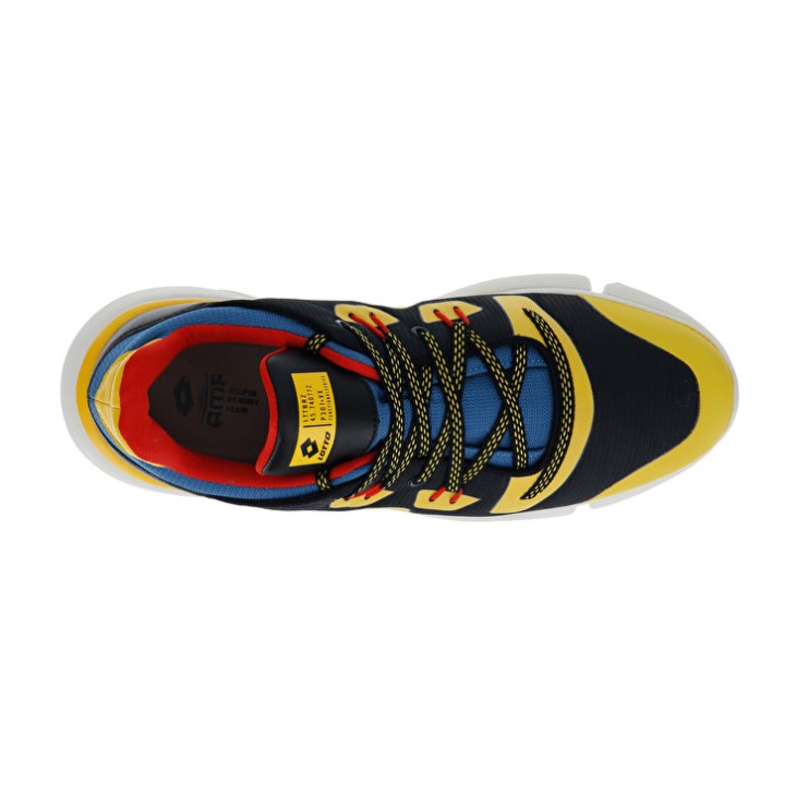 Zapatillas Deportivas Lotto Libra AMF 1 Hombre Negras Doradas Azules | QV459495I9