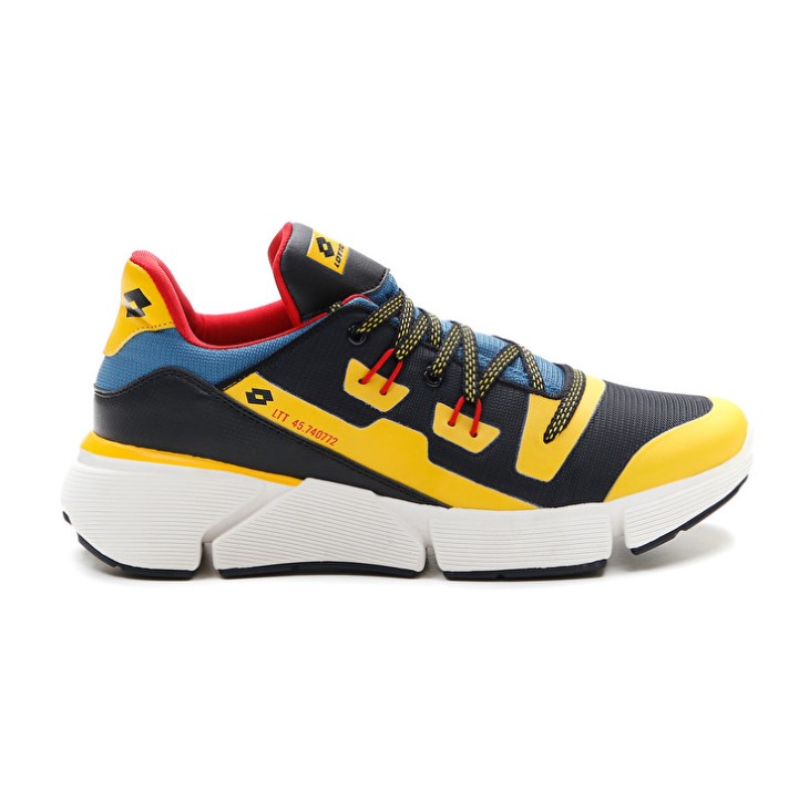 Zapatillas Deportivas Lotto Libra AMF 1 Hombre Negras Doradas Azules | QV459495I9