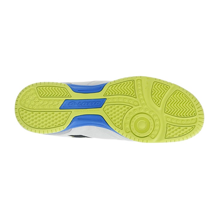 Zapatillas Fútbol Sala Lotto Tacto 200 VI ID Hombre Blancas Azules Amarillo | UP426902H8