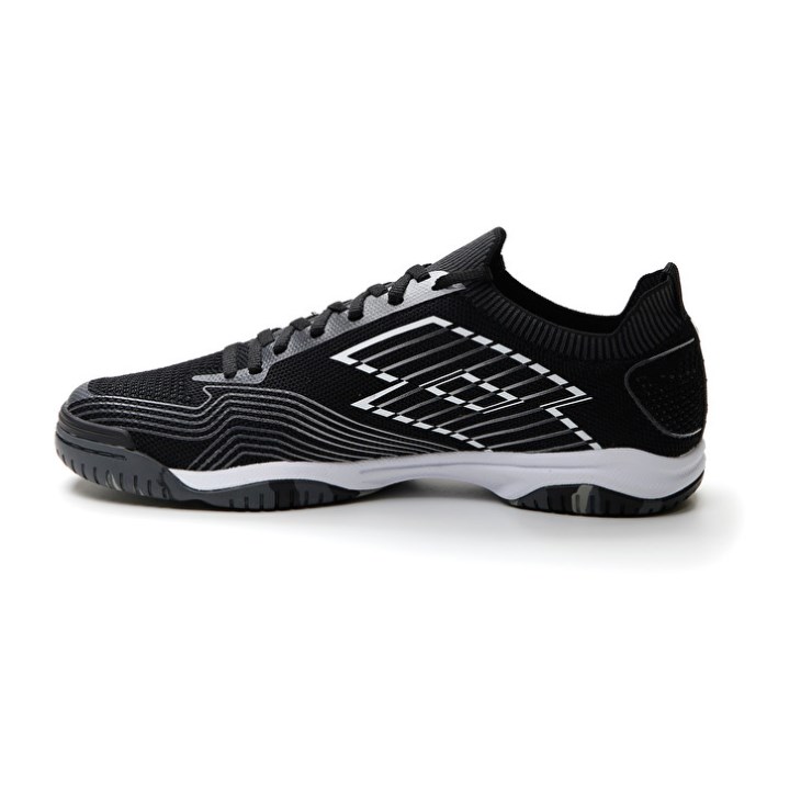 Zapatillas Fútbol Sala Lotto Tacto 250 ID Hombre Negras Blancas Gris | TM710581F3