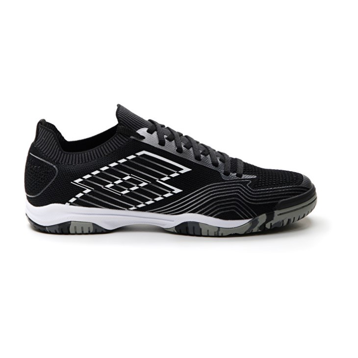 Zapatillas Fútbol Sala Lotto Tacto 250 ID Hombre Negras Blancas Gris | TM710581F3