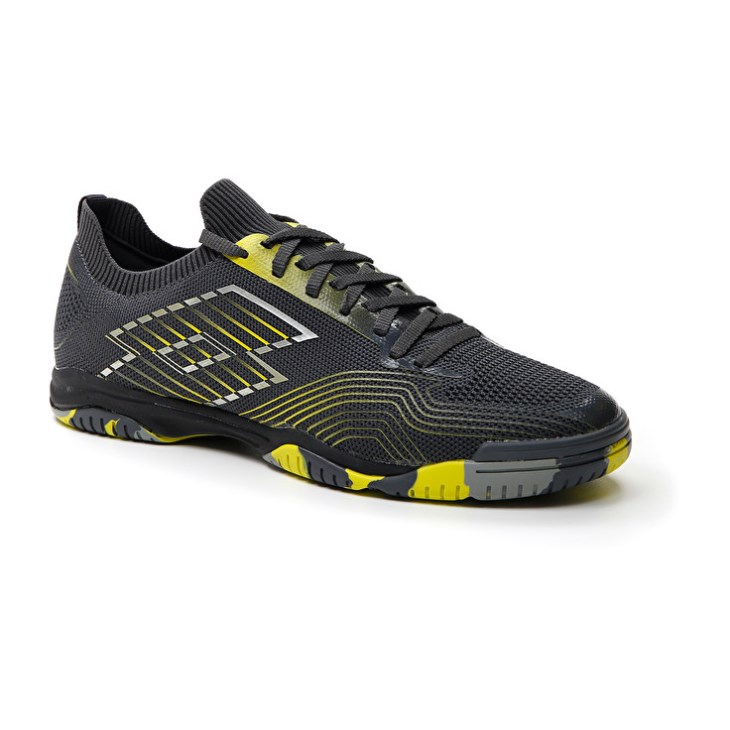 Zapatillas Fútbol Sala Lotto Tacto 250 ID Hombre Gris Oscuro Plateadas Verde | NP752055K3