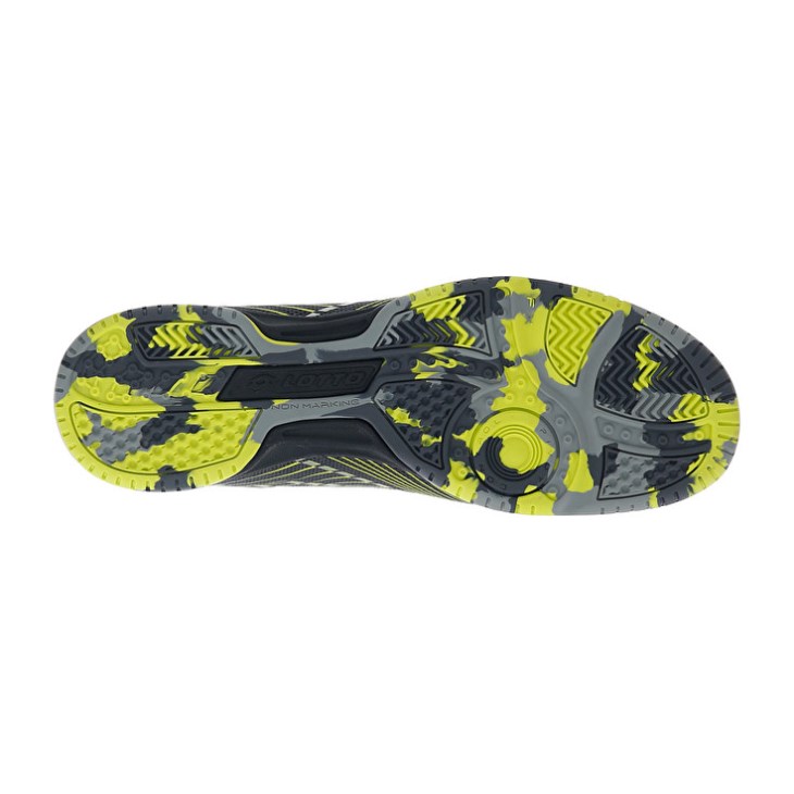 Zapatillas Fútbol Sala Lotto Tacto 250 ID Hombre Gris Oscuro Plateadas Verde | NP752055K3