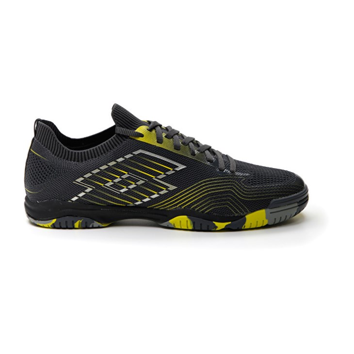 Zapatillas Fútbol Sala Lotto Tacto 250 ID Hombre Gris Oscuro Plateadas Verde | NP752055K3