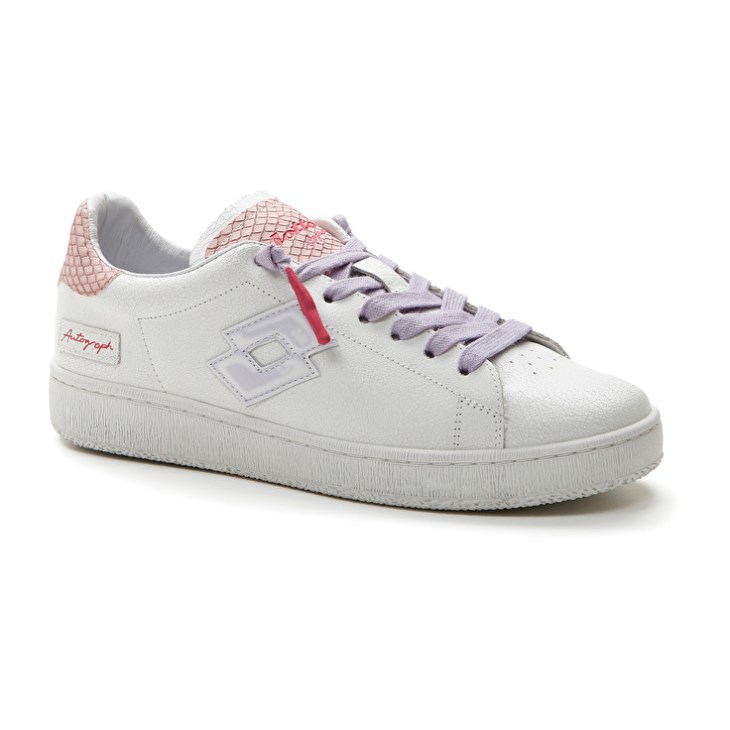 Zapatillas Lotto Autograph Crack W Mujer Blancas Moradas Coral Claro | SY512741G6