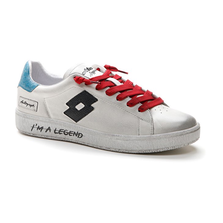Zapatillas Lotto Autograph Legend Hombre Blancas Negras Azules | XW071207L5