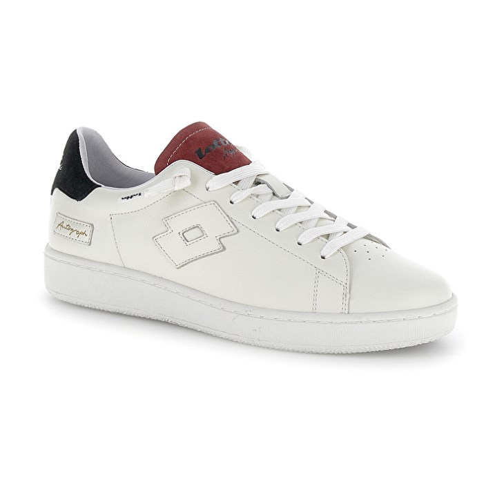 Zapatillas Lotto Autograph Suede Hombre Blancas Negras Rojas | EM790919G3