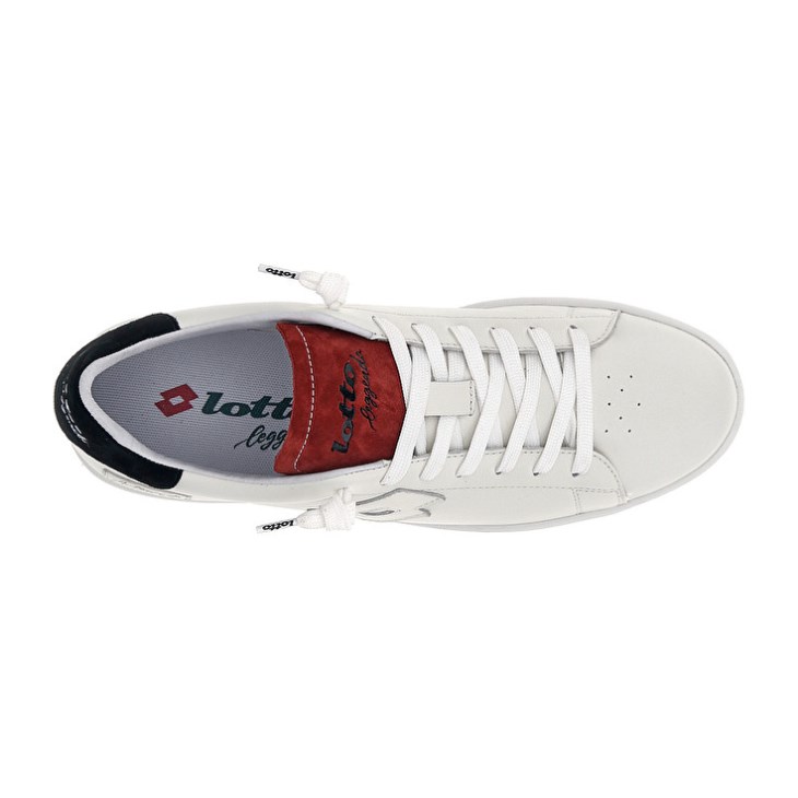 Zapatillas Lotto Autograph Suede Hombre Blancas Negras Rojas | EM790919G3