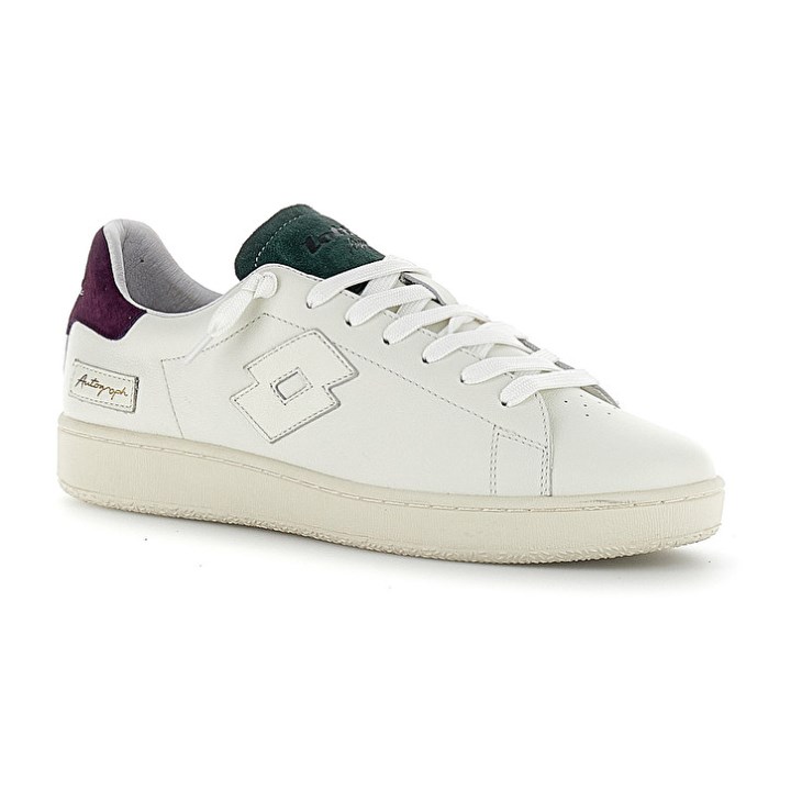 Zapatillas Lotto Autograph Suede Hombre Blancas Moradas Verde Menta | VT652135L4