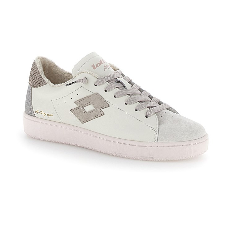 Zapatillas Lotto Autograph Suede W Mujer Blancas Plateadas | NT321422P6