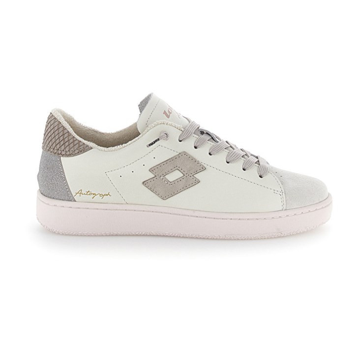Zapatillas Lotto Autograph Suede W Mujer Blancas Plateadas | NT321422P6