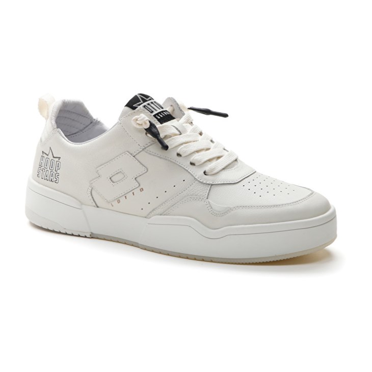 Zapatillas Lotto Hoop Stars Hombre Blancas Negras | AS801290V2