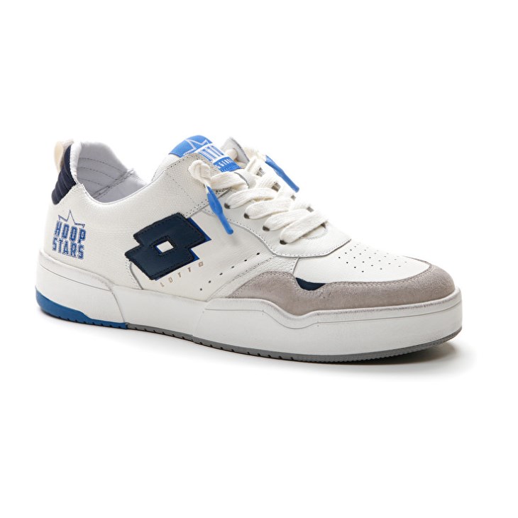 Zapatillas Lotto Hoop Stars RUB Hombre Blancas Azules | RG951205H7