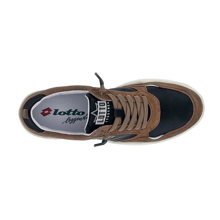 Zapatillas Lotto Hoop Stars Suede Hombre Marrones Negras | FJ462796C9
