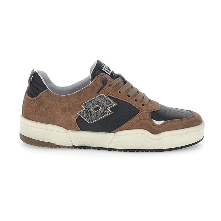 Zapatillas Lotto Hoop Stars Suede Hombre Marrones Negras | FJ462796C9
