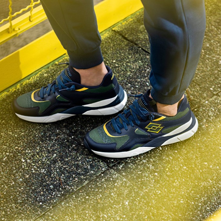 Zapatillas Lotto Sirius '95 AMF Hombre Azules Oscuro Verde Oscuro Doradas | SM089658F3