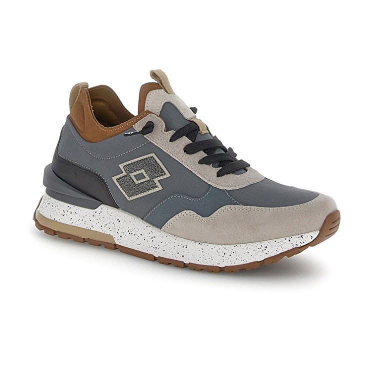 Zapatillas Lotto Tokyo Shibuya Hombre Beige Negras Gris Oscuro | ZF098689T8