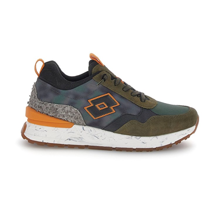 Zapatillas Lotto Tokyo Shibuya Tie Dye Hombre Verde Oliva Oscuro Negras Verde | XU344204A3