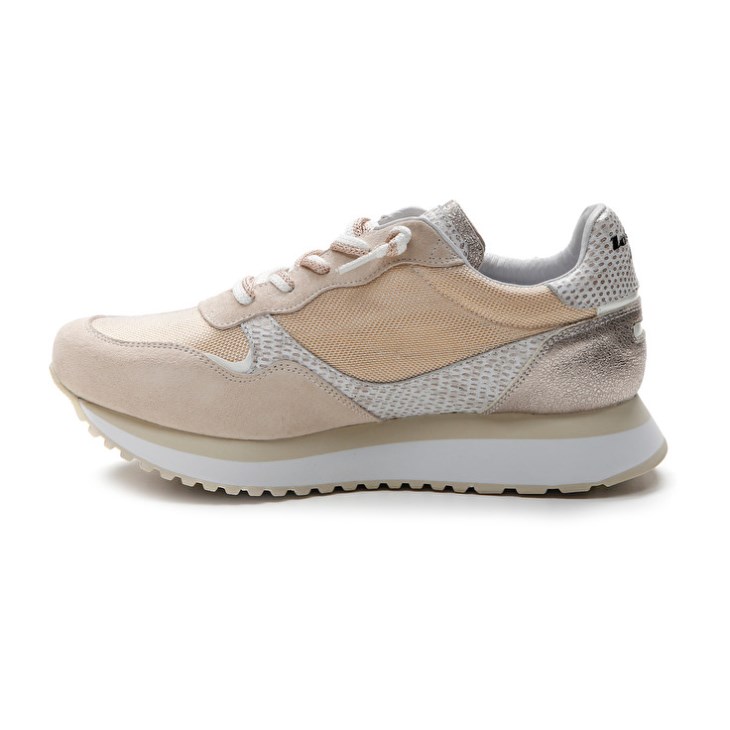 Zapatillas Lotto Tokyo Wedge II Shiny W Mujer Blancas Doradas | TL426632K9