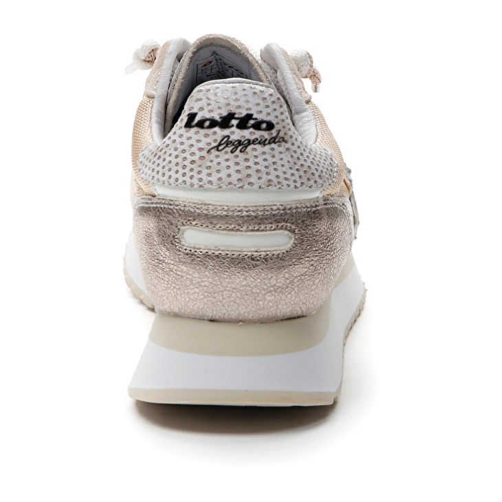 Zapatillas Lotto Tokyo Wedge II Shiny W Mujer Blancas Doradas | TL426632K9