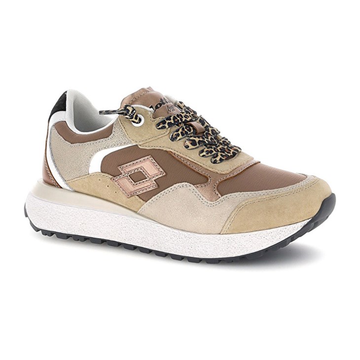 Zapatillas Lotto Tokyo Wedge Leo Lace W Mujer Beige | KL219601G4