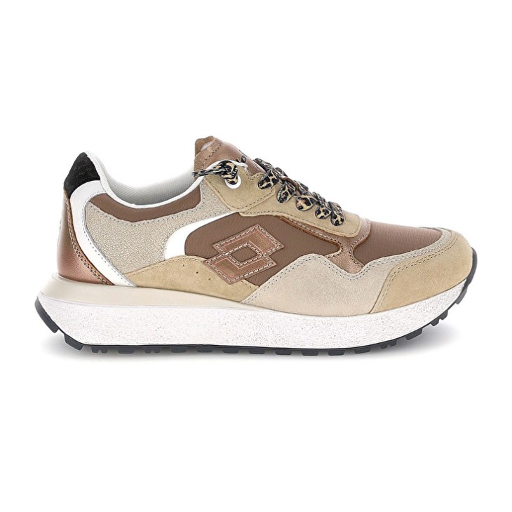 Zapatillas Lotto Tokyo Wedge Leo Lace W Mujer Beige | KL219601G4
