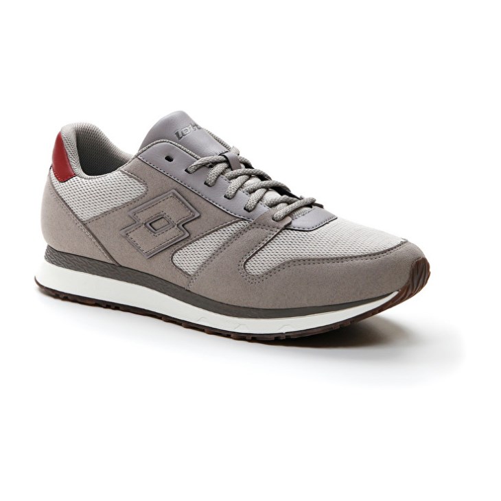 Zapatillas Lotto Trainer AMF XIX MSH Hombre Gris Gris Rojas | AM864676I2