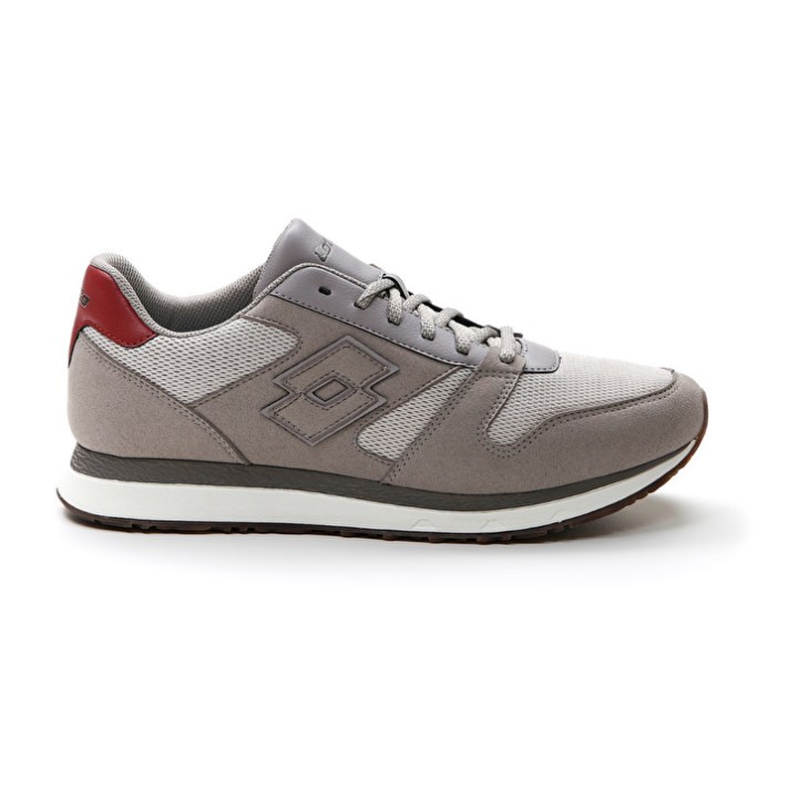Zapatillas Lotto Trainer AMF XIX MSH Hombre Gris Gris Rojas | AM864676I2