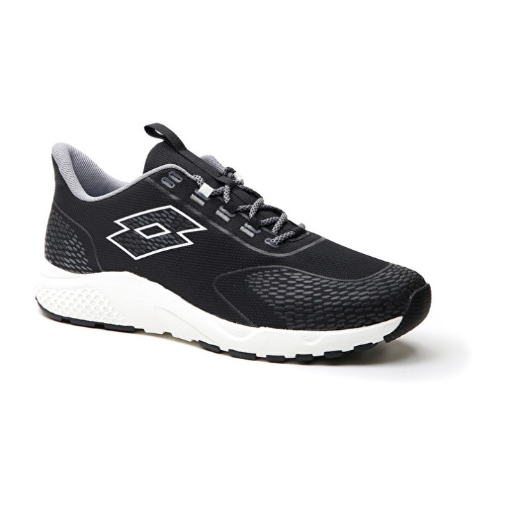 Zapatillas Running Lotto Kibra AMF II Hombre Negras Blancas | AU614471K3