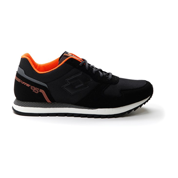 Zapatillas Running Lotto Runner '95 AMF Hombre Negras Gris | UR869456B3