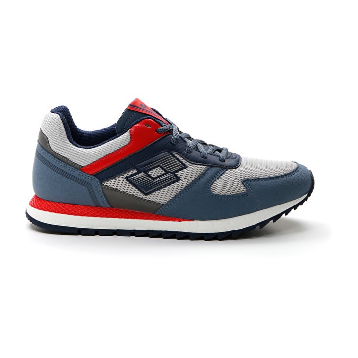 Zapatillas Running Lotto Runner Plus '95 AMF V Hombre Gris Azules Azules | KD810451K2
