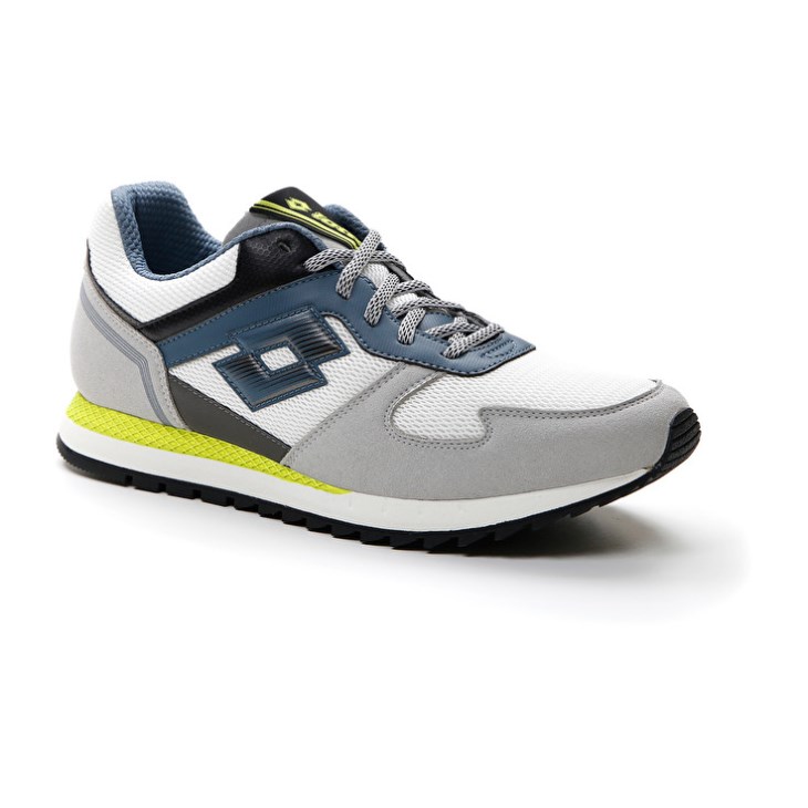 Zapatillas Running Lotto Runner Plus '95 AMF V Hombre Blancas Azules Gris | NT818971W0