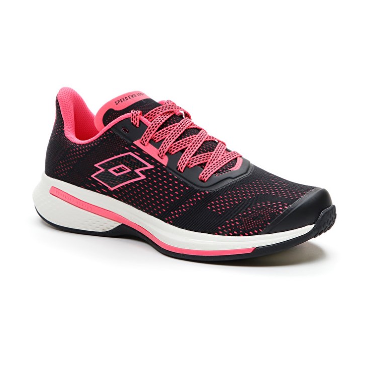 Zapatillas Running Lotto Speedevo 100 W Mujer Negras Coral | HS758545A6