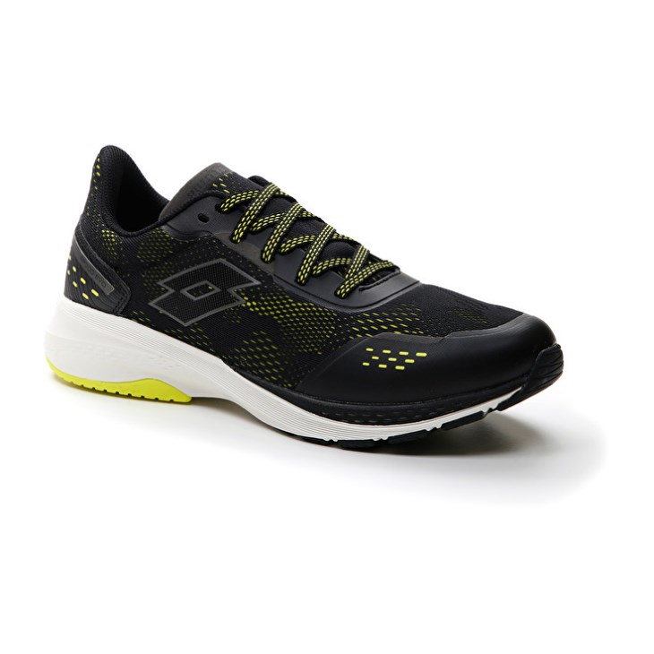 Zapatillas Running Lotto Speedevo 500 IV Hombre Negras Amarillo | JO136873P5