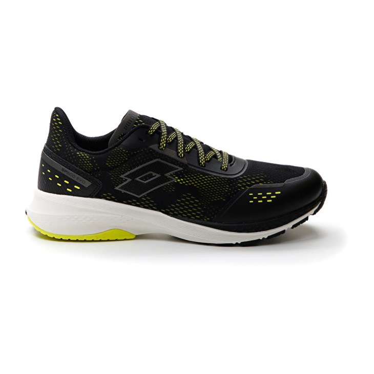 Zapatillas Running Lotto Speedevo 500 IV Hombre Negras Amarillo | JO136873P5