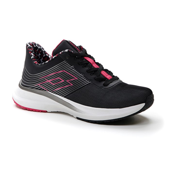 Zapatillas Running Lotto Speedevo 700 II PRT W Mujer Negras Rosas | EH593149S3