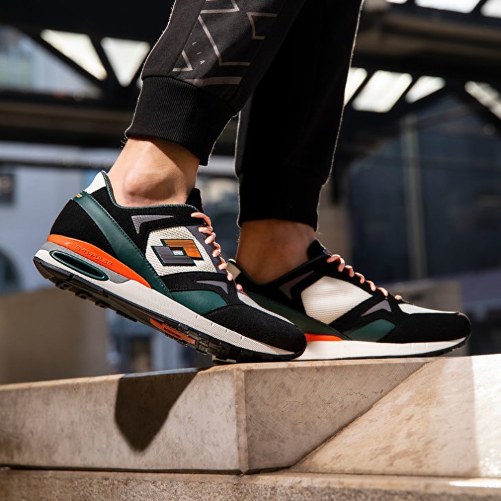 Zapatillas Running Lotto Synpulse '93 AMF Hombre Blancas Negras Verde | JN271447P5