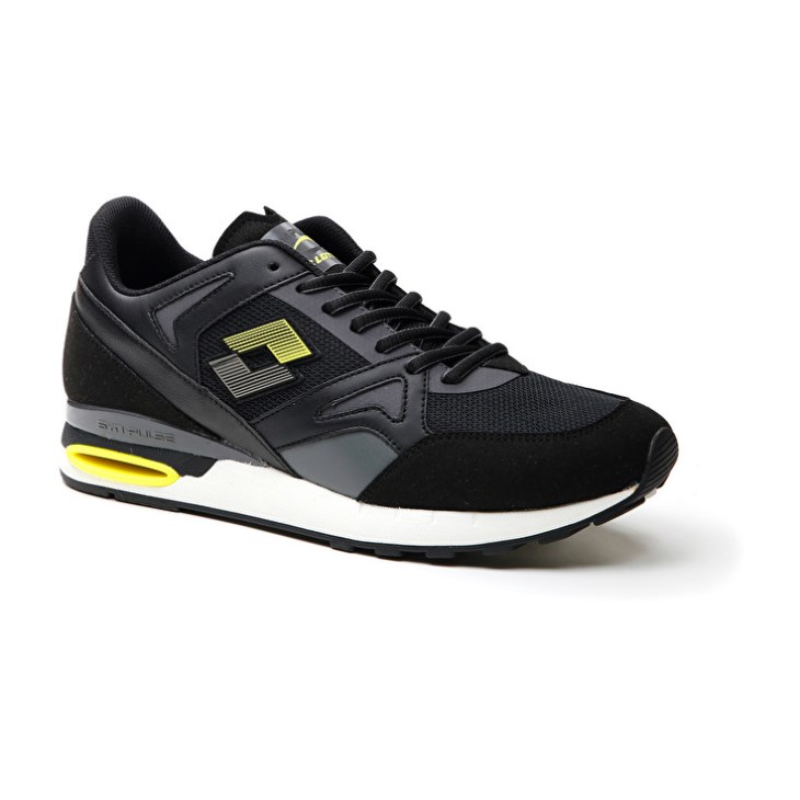 Zapatillas Running Lotto Synpulse '93 II AMF Hombre Negras Verde Gris | UB124442G4