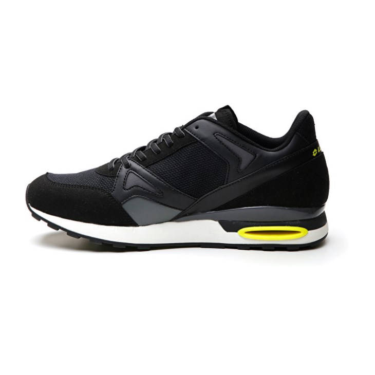 Zapatillas Running Lotto Synpulse '93 II AMF Hombre Negras Verde Gris | UB124442G4
