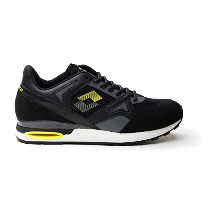 Zapatillas Running Lotto Synpulse '93 II AMF Hombre Negras Verde Gris | UB124442G4