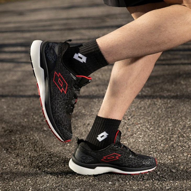Zapatillas Running Lotto Volata Hyperpulse 100 Hombre Negras Rojas | DM825702O0