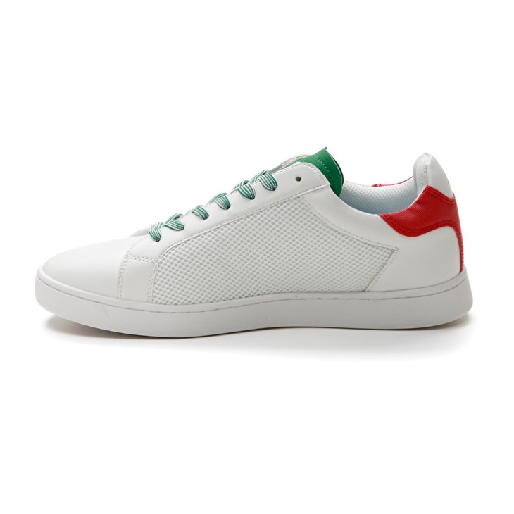 Zapatillas Tenis Lotto 1973 AMF NET Hombre Blancas Verde Rojas | DY910751M1