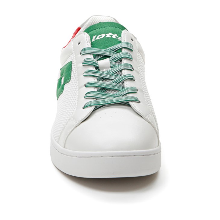 Zapatillas Tenis Lotto 1973 AMF NET Hombre Blancas Verde Rojas | DY910751M1