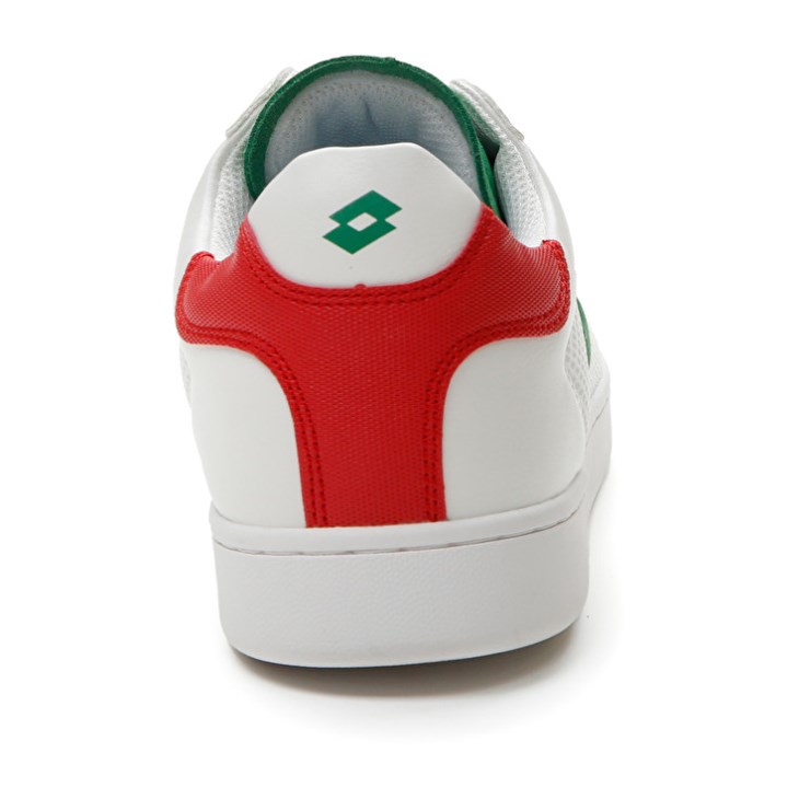 Zapatillas Tenis Lotto 1973 AMF NET Hombre Blancas Verde Rojas | DY910751M1