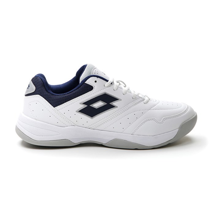 Zapatillas Tenis Lotto Court Logo AMF XIX Hombre Blancas Azules | JO830033J9