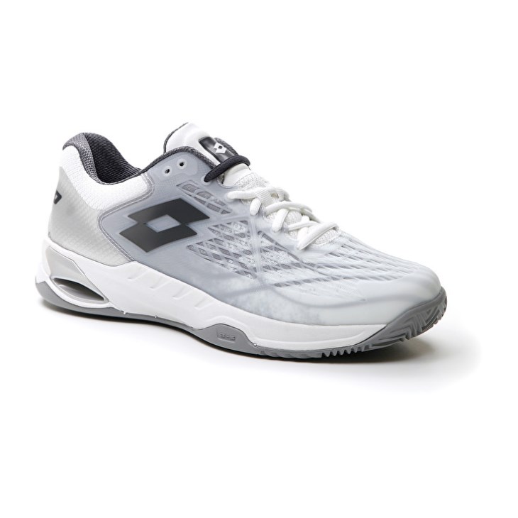 Zapatillas Tenis Lotto Mirage 100 CLY Hombre Blancas Gris Oscuro Plateadas | TN673167K8