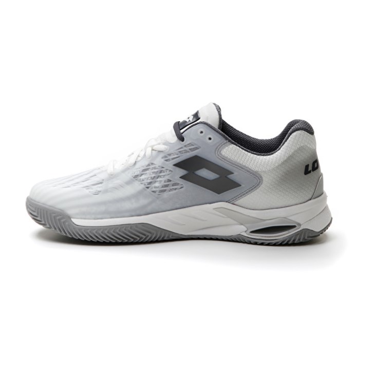Zapatillas Tenis Lotto Mirage 100 CLY Hombre Blancas Gris Oscuro Plateadas | TN673167K8