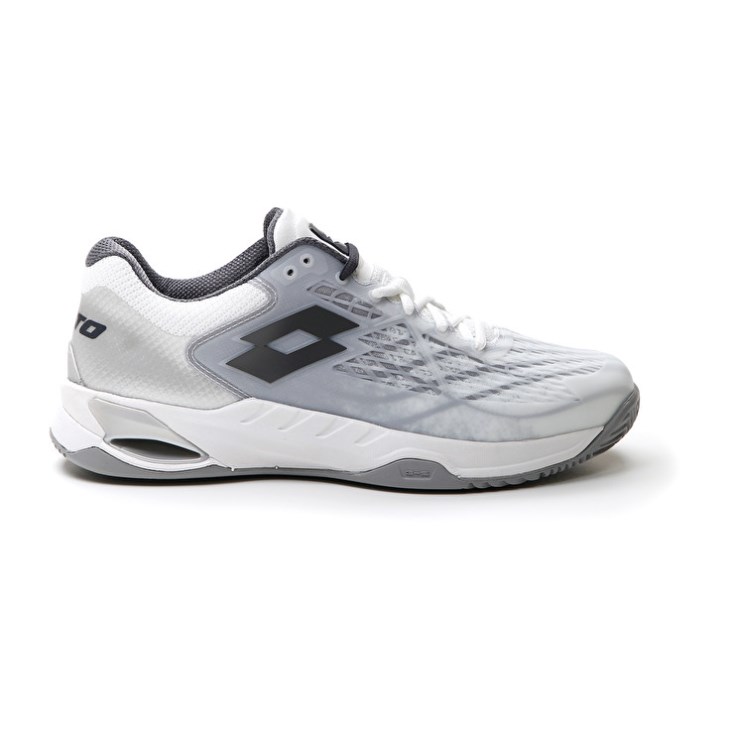Zapatillas Tenis Lotto Mirage 100 CLY Hombre Blancas Gris Oscuro Plateadas | TN673167K8