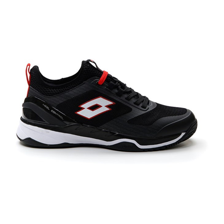Zapatillas Tenis Lotto Mirage 200 CLY Hombre Negras Blancas Rojas | JW022292L5